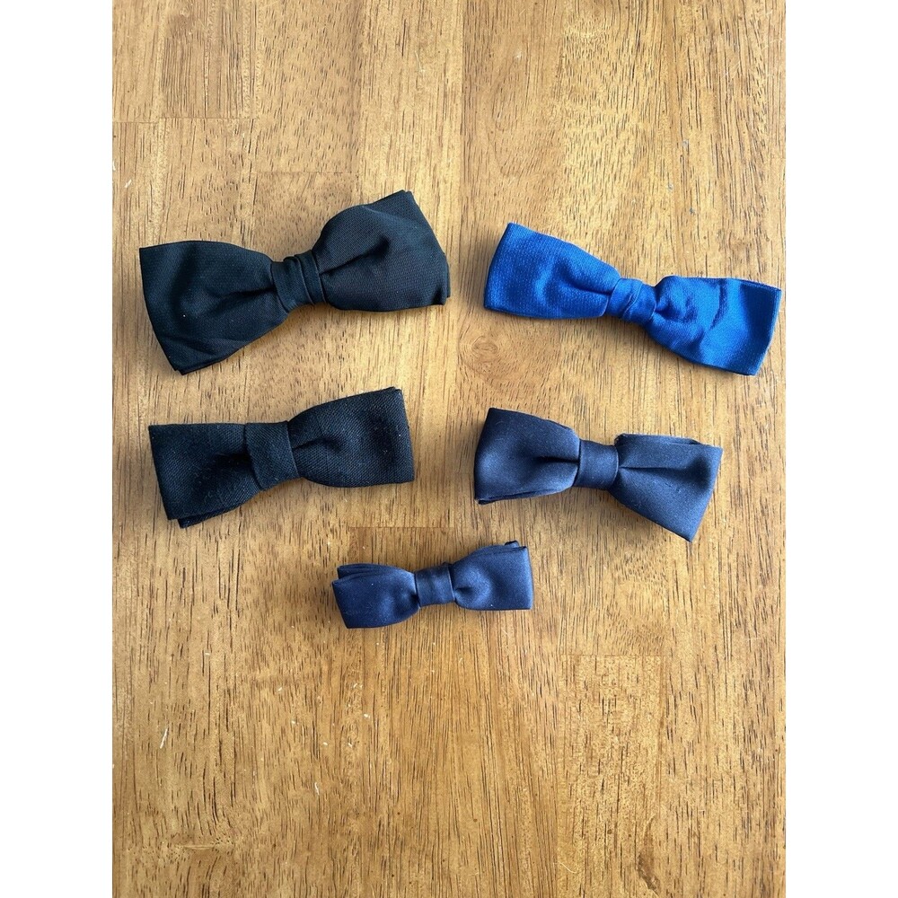 Vintage Bow Tie Lot- 4 Royal Rust Resistant, 1 Jami Rust Resistant Black & Blue